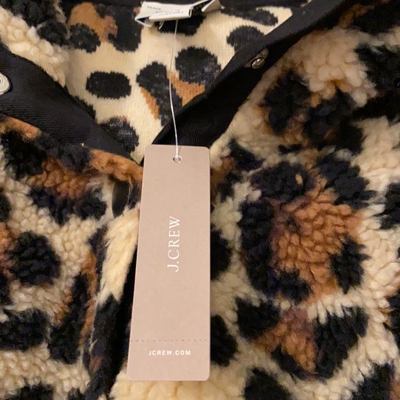Brand new J. Crew leopard Sherpa. Never worn. Tags - Picture 2 of 5